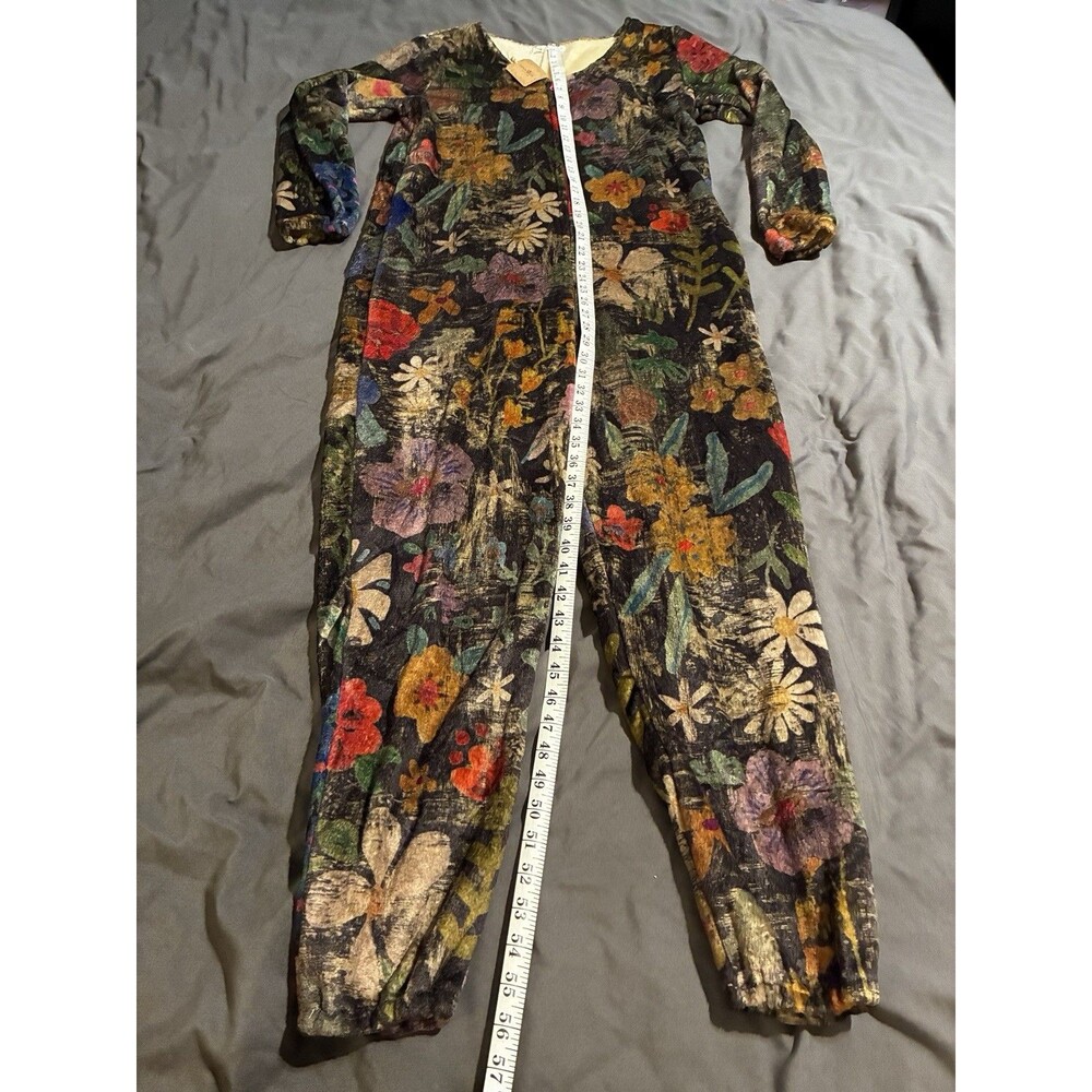 NWT Natural Life Wildflowers Fleece One Piece Pajamas Sz Small Boho Cozy Zip Up - Picture 4 of 8